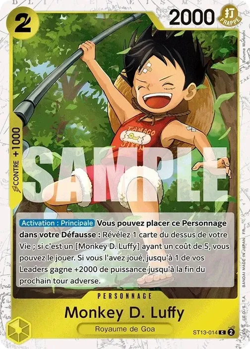 Carte One Piece française ST13-014 Monkey D. Luffy (version 2)