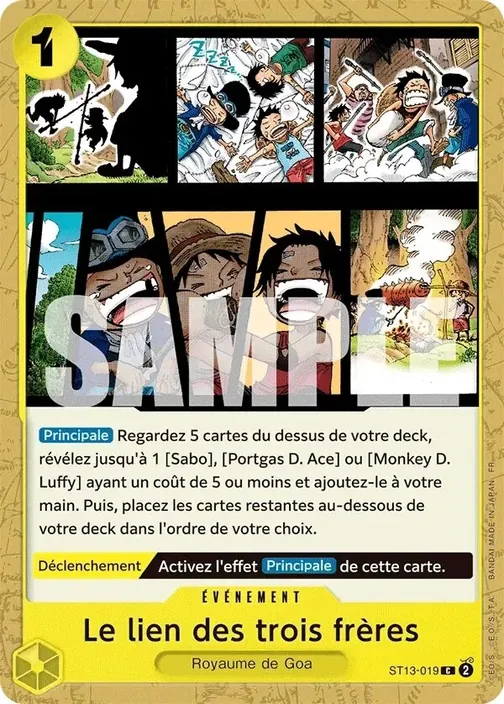 Carte One Piece française ST13-019 Le lien des trois frères