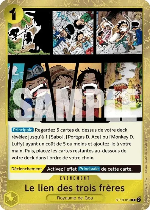 Carte One Piece française ST13-019 Le lien des trois frères (version 2)