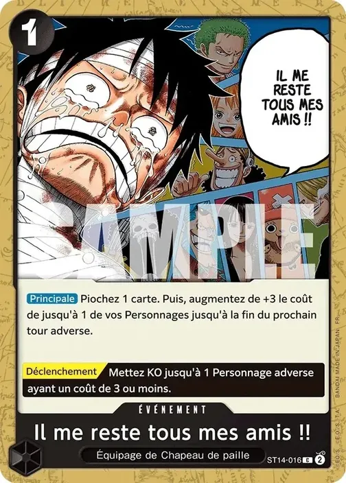 Carte One Piece française ST14-016 Il me reste tous mes amis !!