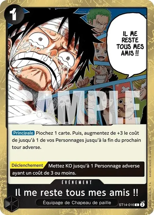 Carte One Piece française ST14-016 Il me reste tous mes amis !! (version 2)