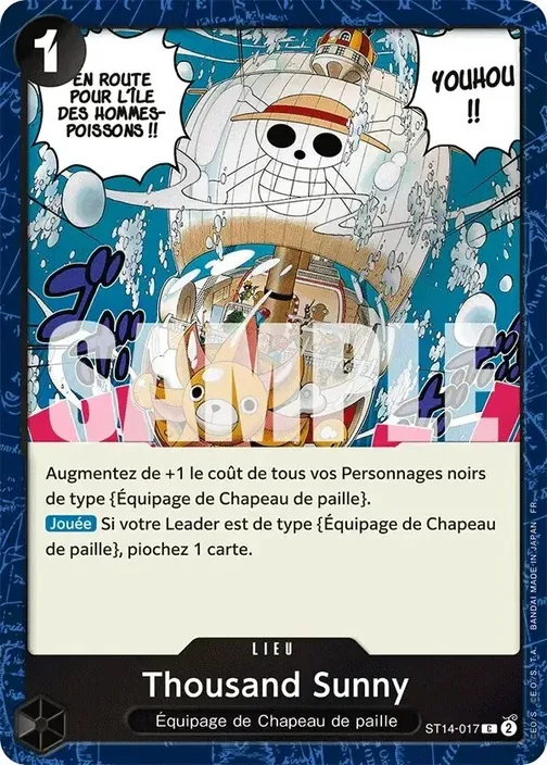 Carte One Piece française ST14-017 Thousand Sunny (version 2)