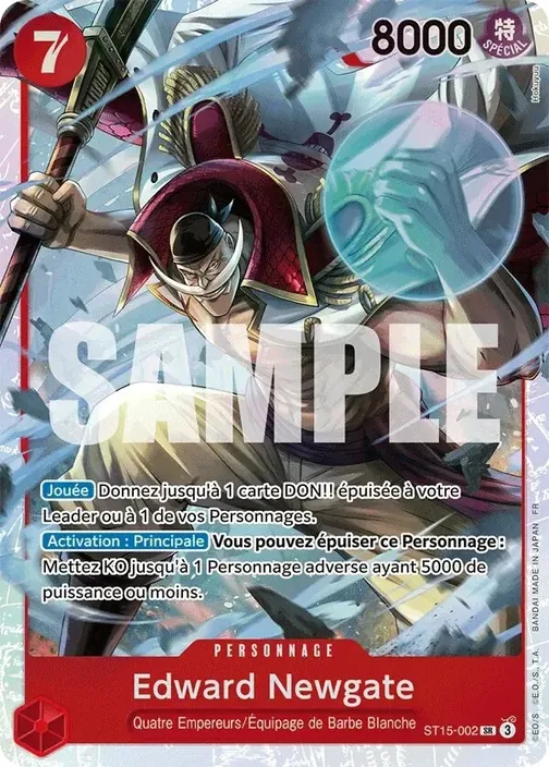 Carte One Piece française ST15-002 Edward Newgate