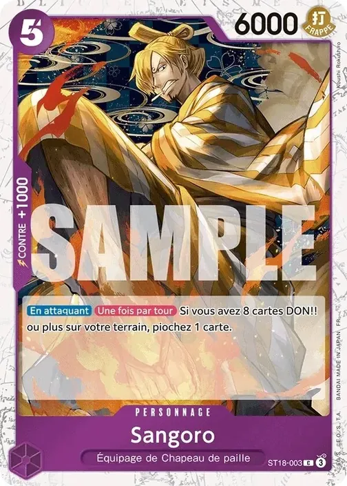 Carte One Piece française ST18-003 Sangoro (version 2)