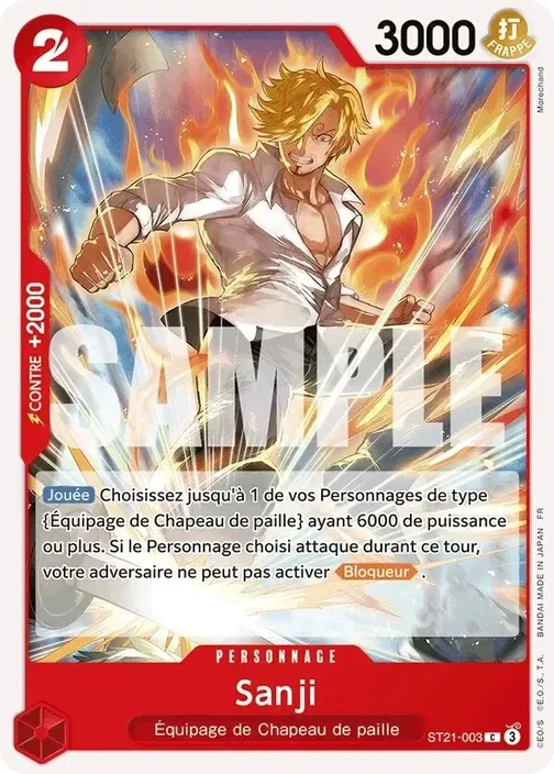 Carte One Piece française ST21-003 Sanji