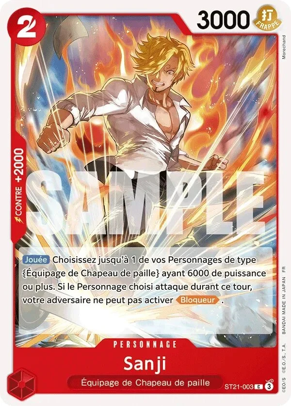Carte One Piece française Sanji ST21-003 C