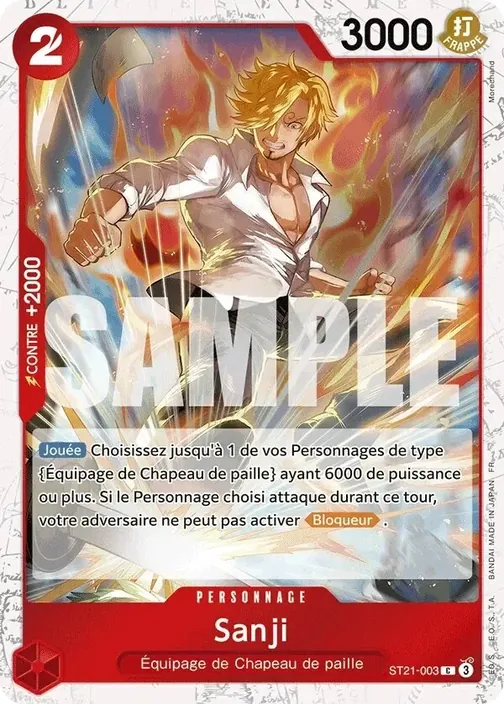 Carte One Piece française ST21-003 Sanji (version 2)