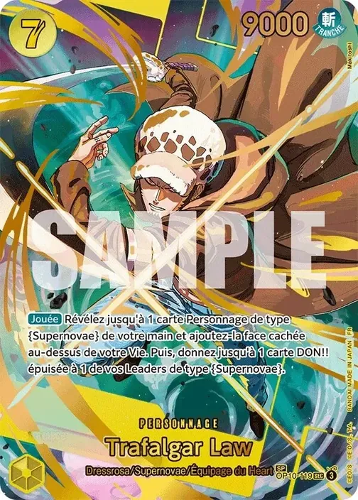 Carte One Piece française OP10-119 Trafalgar Law (version 2)