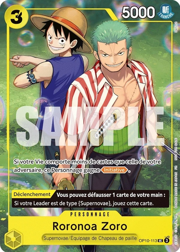 Carte One Piece française Roronoa Zoro OP10-113 UC