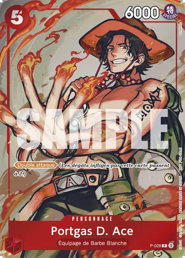 Carte One Piece française Portgas.D.Ace P-028 P