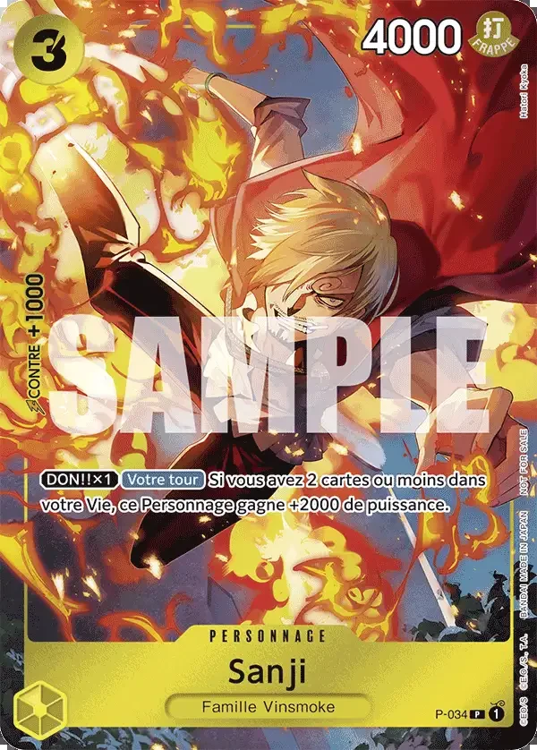 Carte One Piece française Sanji P-034 P