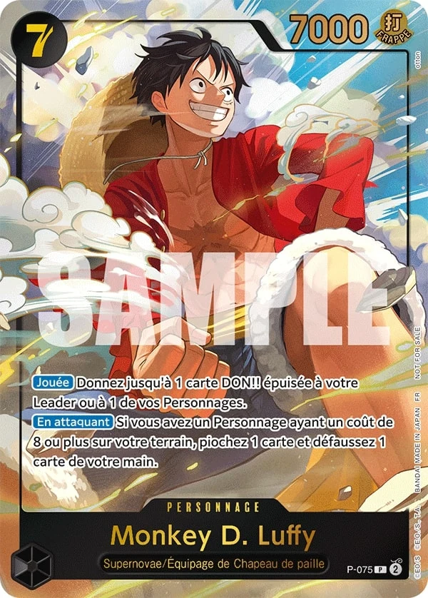 Carte One Piece française Monkey.D.Luffy P-075 P