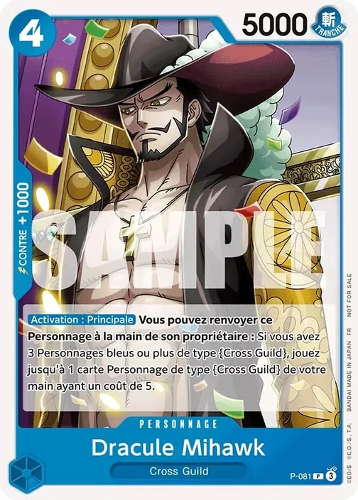 Carte One Piece française P-081 Dracule Mihawk