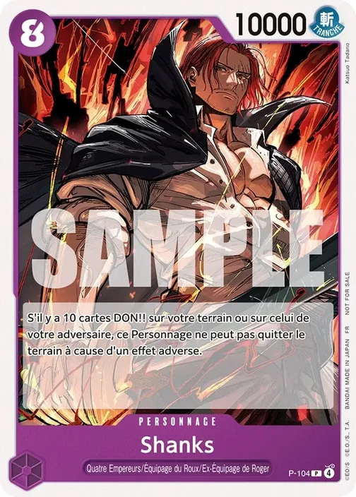Carte One Piece française P-104 Shanks