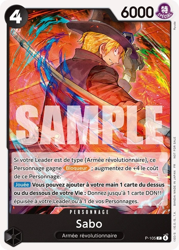 Carte One Piece française Sabo P-105 P