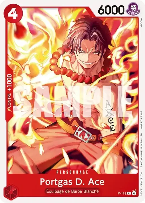 Carte One Piece française P-119 Portgas D. Ace