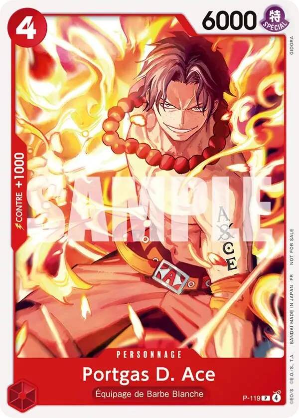 Carte One Piece française Portgas D. Ace P-119 P