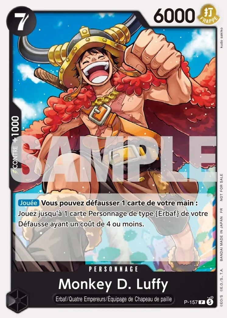 Carte One Piece française Monkey D. Luffy P-157 P