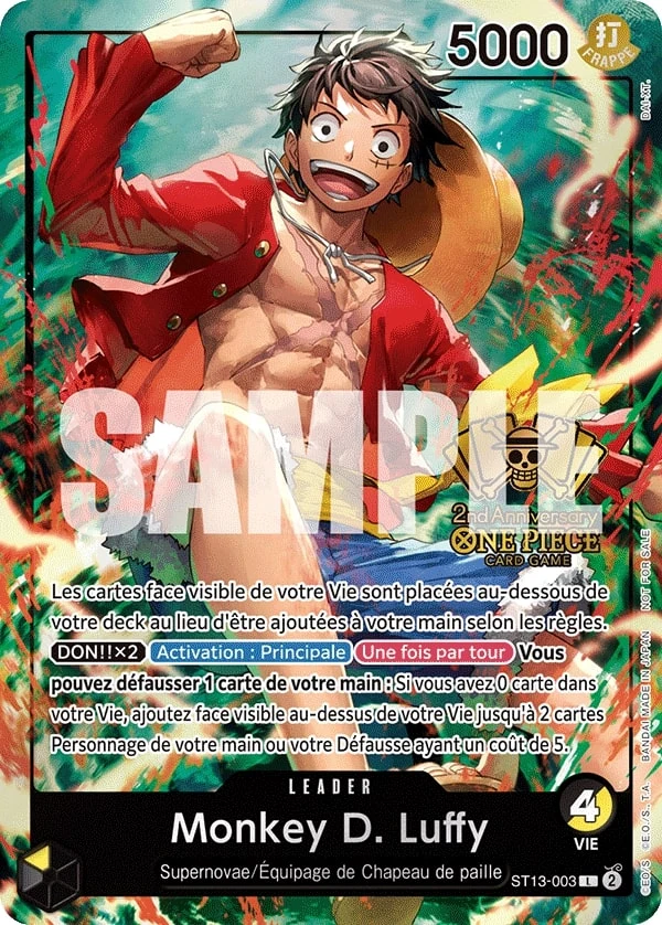 Carte One Piece française Monkey.D.Luffy ST13-003 L