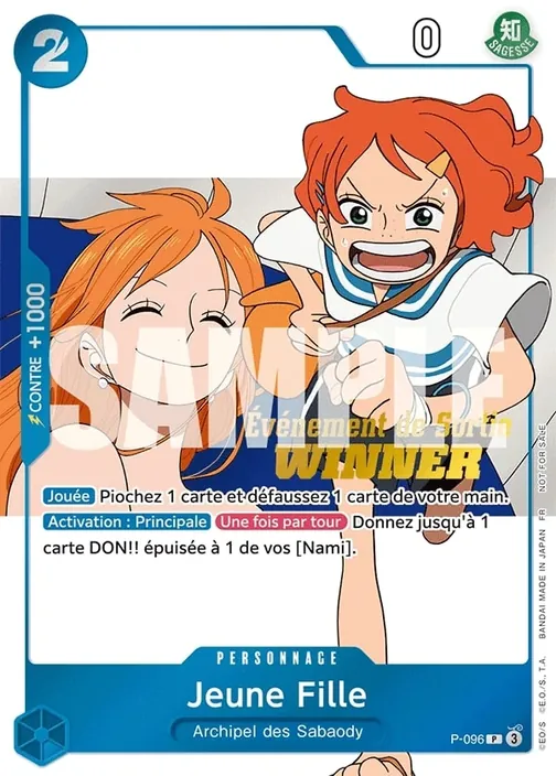 Carte One Piece française P-096 Jeune Fille (version 2)