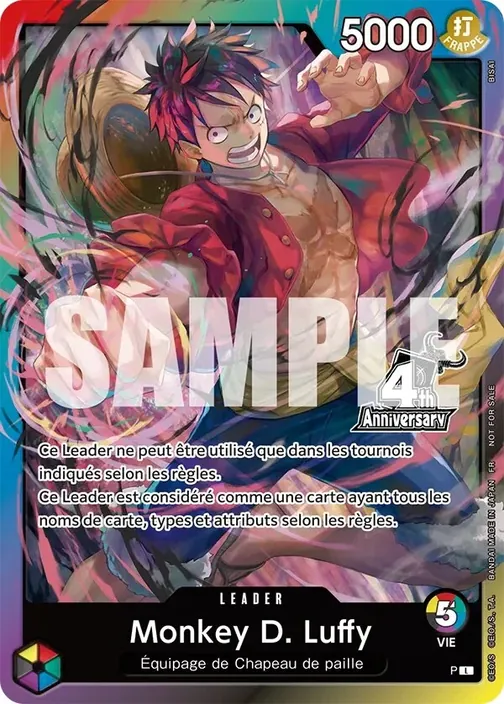 Carte One Piece française  Monkey D. Luffy (version 2)