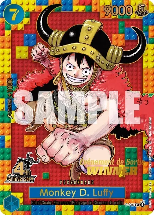 Carte One Piece française P-110 Monkey D. Luffy (version 2)