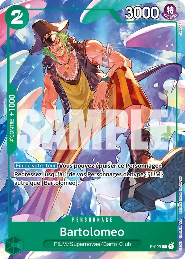Carte One Piece française Bartolomeo P-029 P