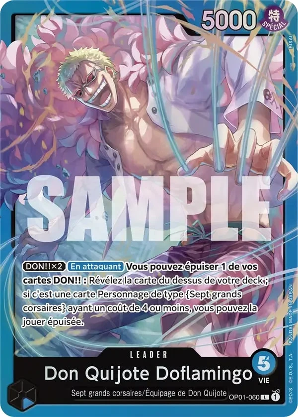 Carte One Piece française Donquixote Doflamingo OP01-060 L
