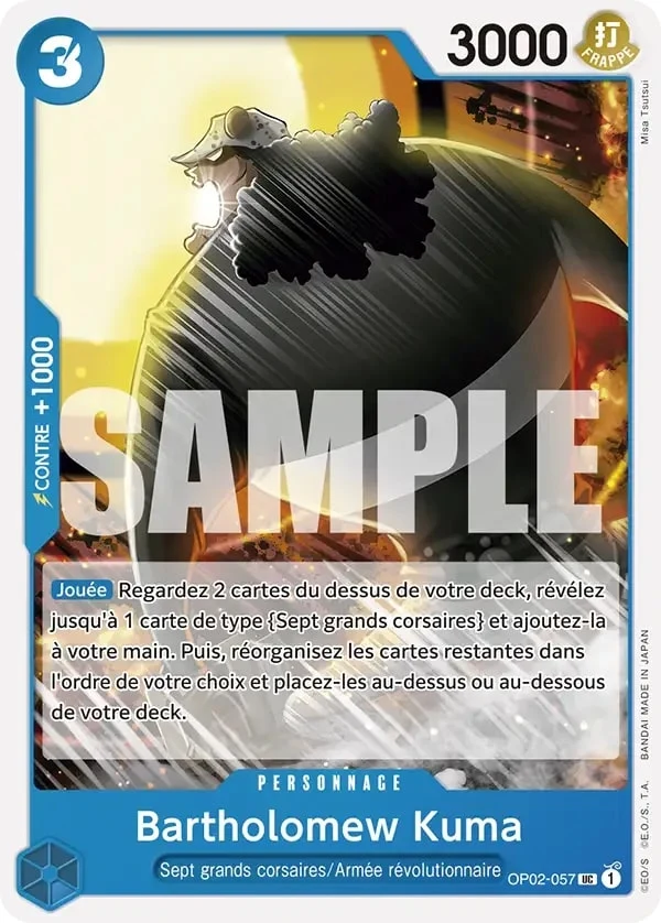 Carte One Piece française Bartholomew Kuma OP02-057 UC