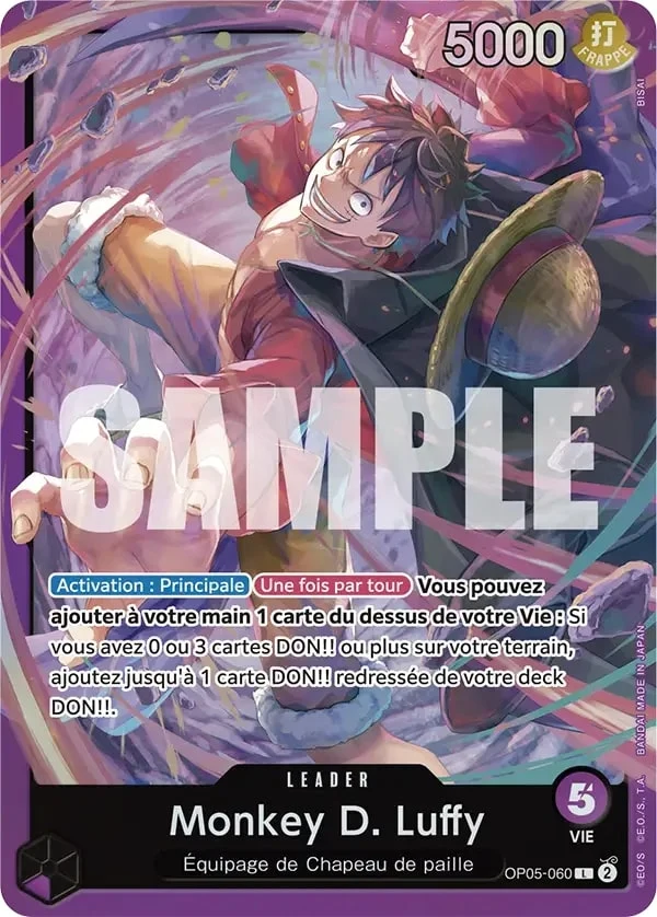 Carte One Piece française Monkey.D.Luffy OP05-060 L