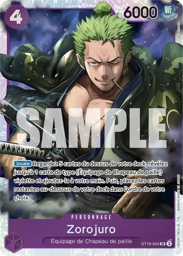 Carte One Piece française Zoro-Juurou ST18-004 SR