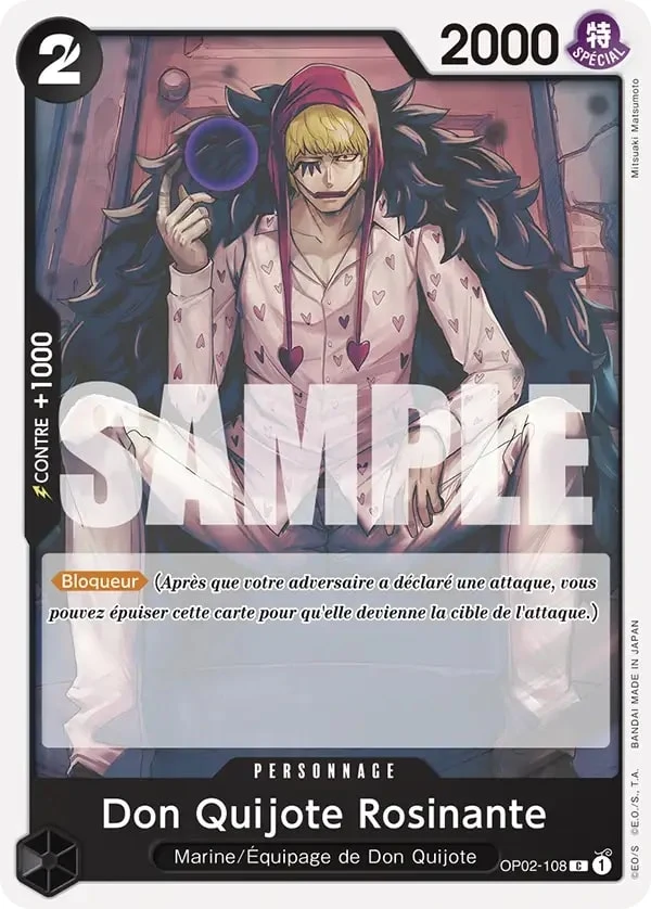 Carte One Piece française Donquixote Rosinante OP02-108 C