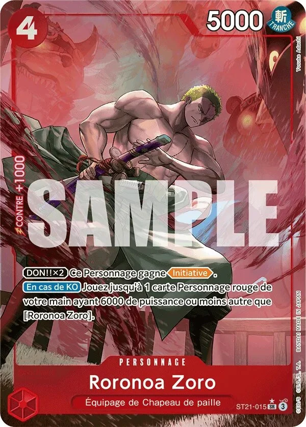 Carte One Piece française Roronoa Zoro ST21-015 SR