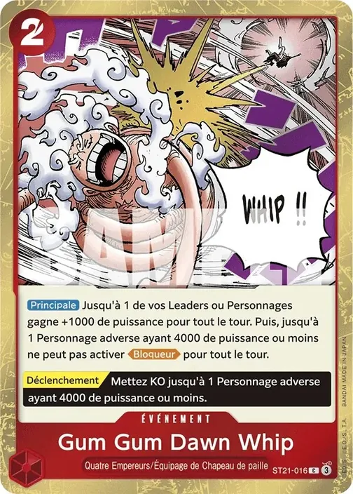 Carte One Piece française ST21-016 Gum Gum Dawn Whip