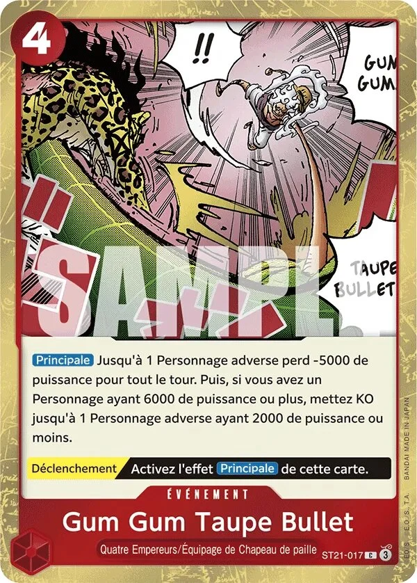 Carte One Piece française Gum Gum Taupe Bullet ST21-017 C