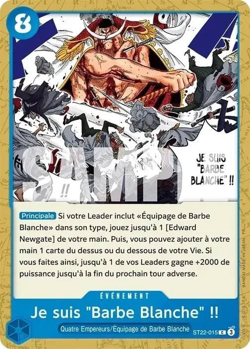 Carte One Piece française ST22-015 Je suis "Barbe Blanche" !!