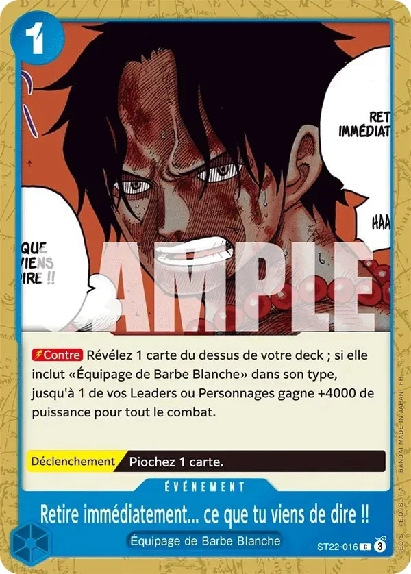 Carte One Piece française Retire immédiatement... ce que tu viens de dire !! ST22-016 C