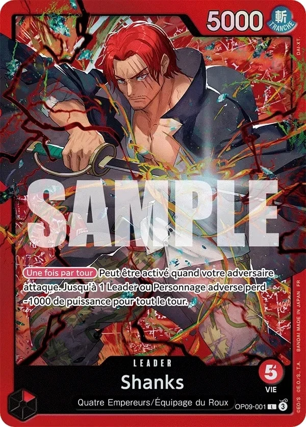 Carte One Piece française Shanks OP09-001 L
