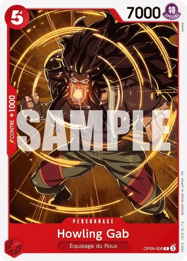 Carte One Piece française Howling Gab OP09-006 C