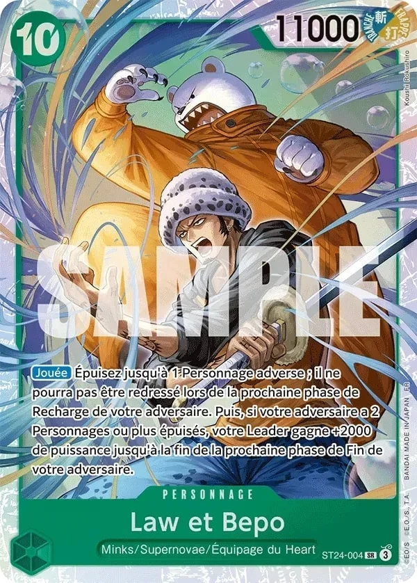 Carte One Piece française Law et Bepo ST24-004 SR