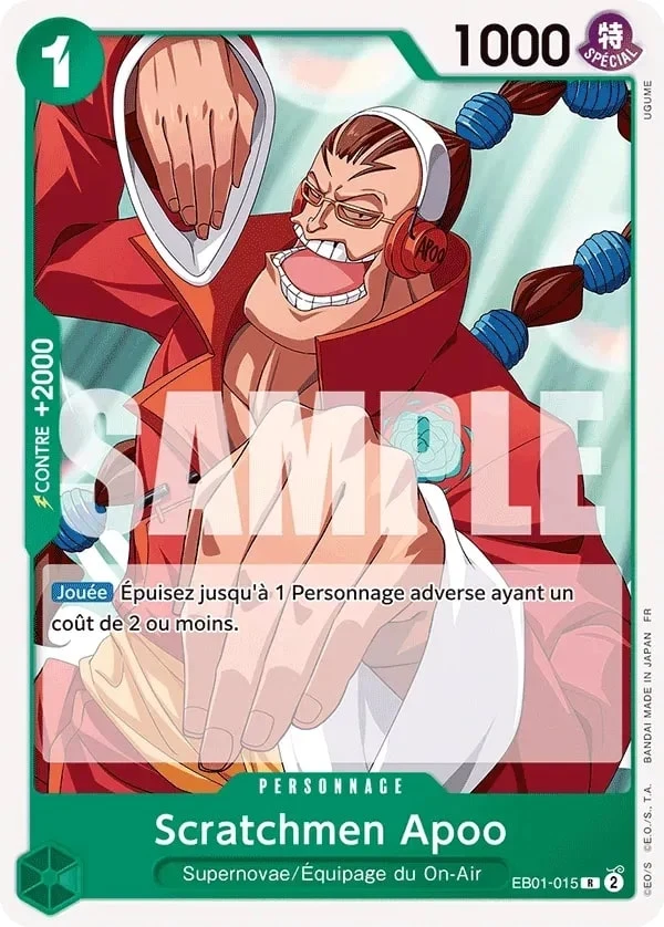 Carte One Piece française Scratchmen Apoo EB01-015 R