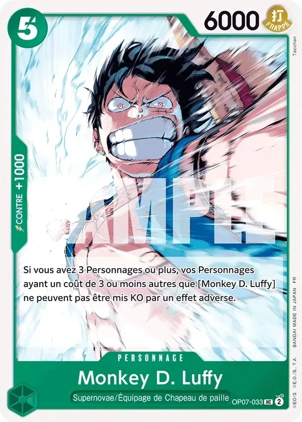 Carte One Piece française Monkey D. Luffy OP07-033 UC