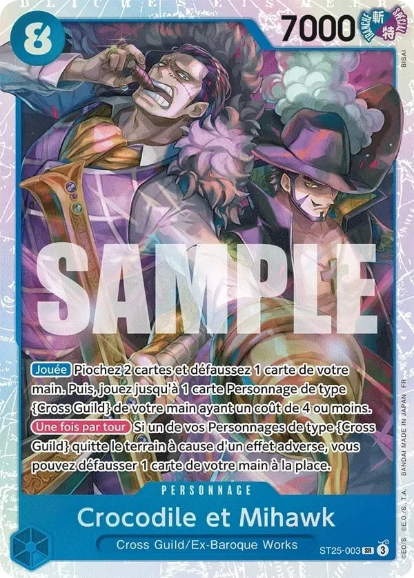 Carte One Piece française Crocodile et Mihawk ST25-003 SR