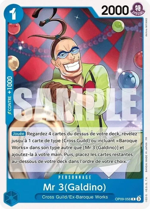 Carte One Piece française OP09-056 Mr 3 (Galdino)