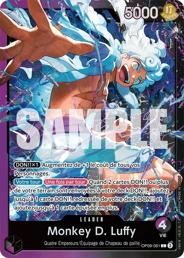Carte One Piece française Monkey D. Luffy OP09-061 L