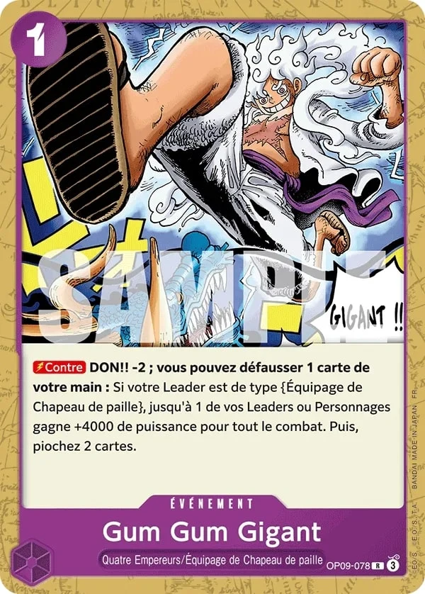Carte One Piece française Gum Gum Gigant OP09-078 R
