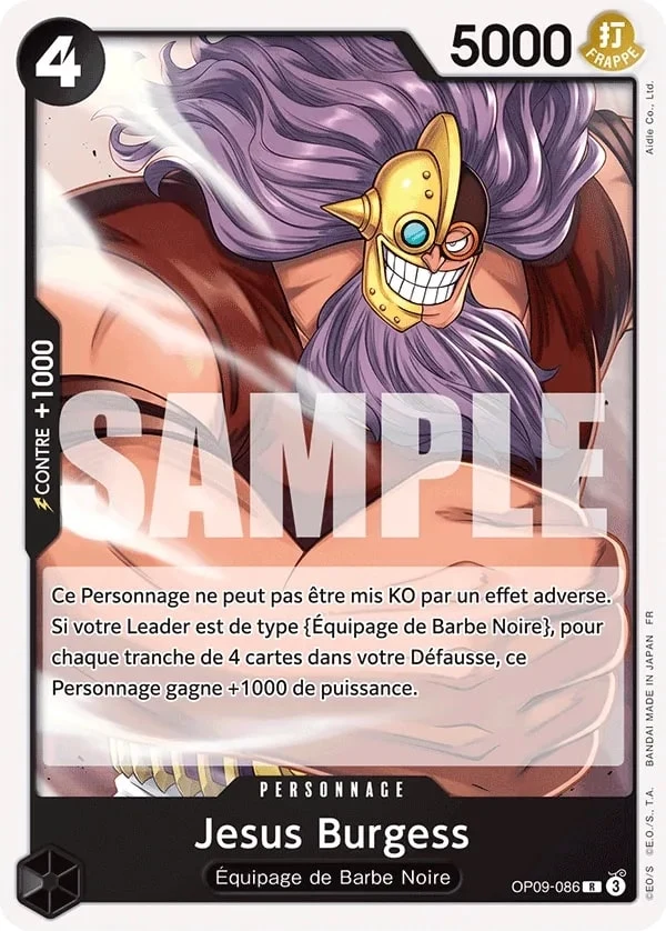 Carte One Piece française Jesus Burgess OP09-086 R