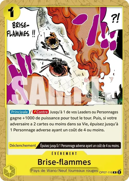 Carte One Piece française OP07-116 Brise-flammes