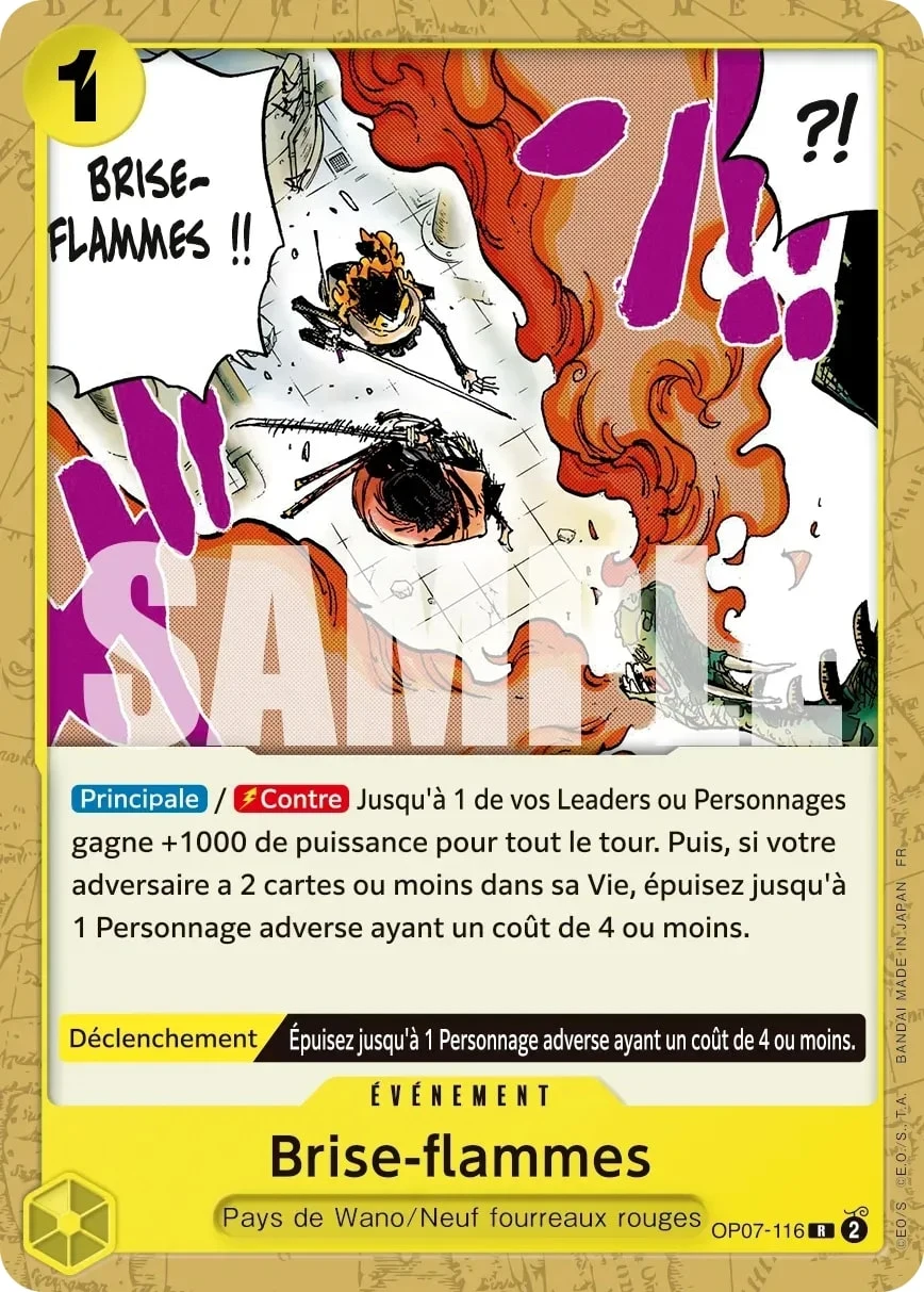 Carte One Piece française Brise-flammes OP07-116 R