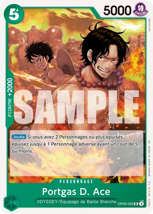 Carte One Piece française OP09-035 Portgas D. Ace